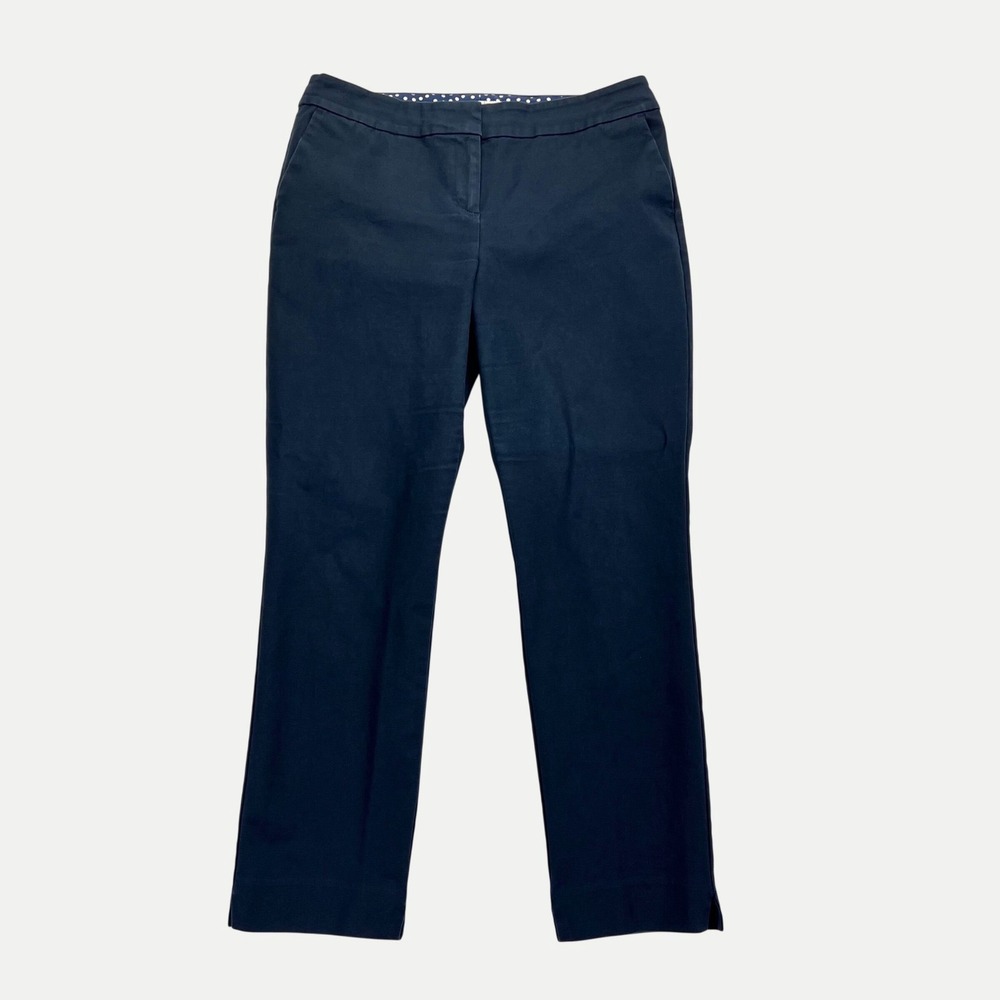 Boden Richmond Navy Blue Slim Leg Pants Size 10P Cotton Stretch Office Trousers